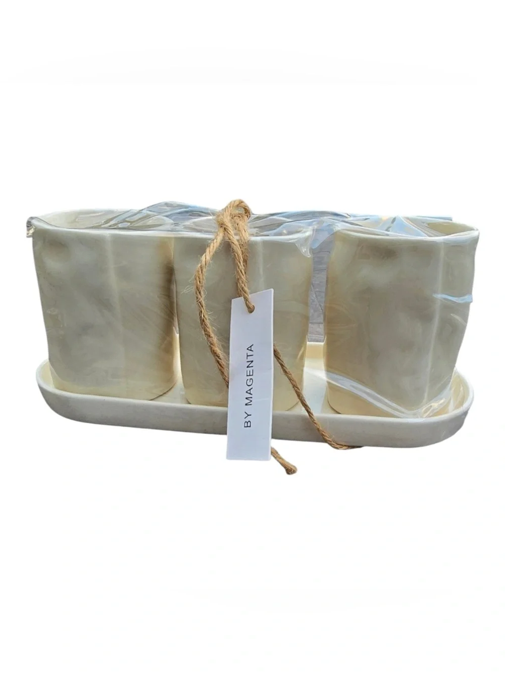 Rae Dunn Organizer Set - Cream Face, Hair, Nails Holders